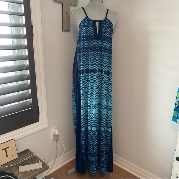 George Dresses & Skirts - George spaghetti strap maxi dress | navy and teal | keyhole details